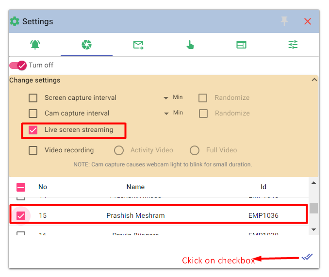 Setup for Screenshot Recording