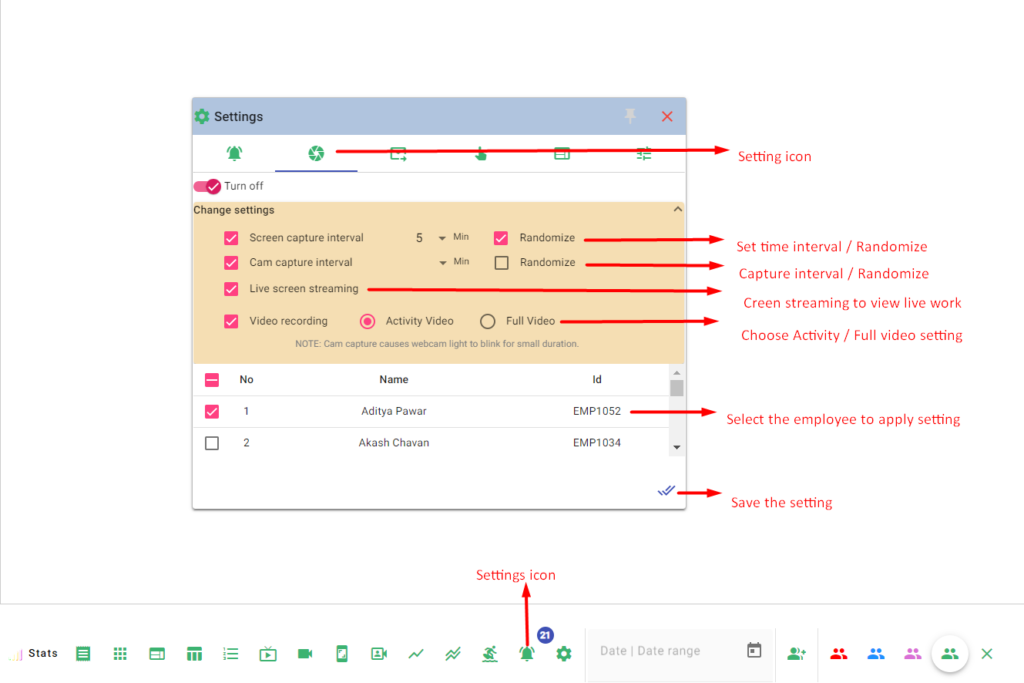 Setup for Screenshot Recording