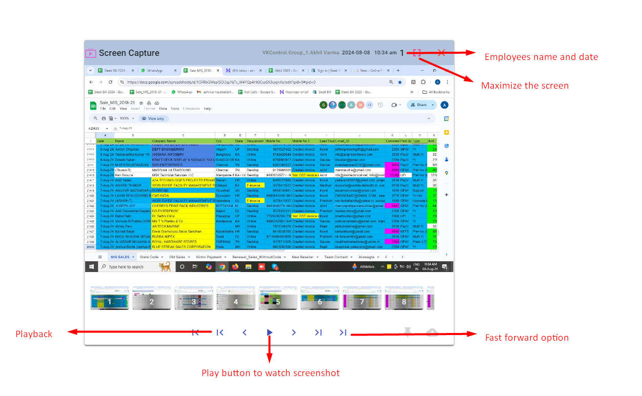 Setup for Screenshot Recording