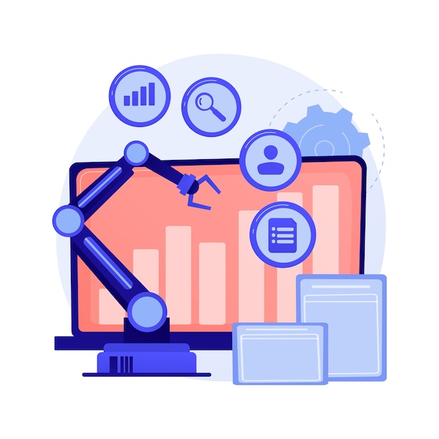 online business development gradual growth positive tendency gain indicator statistics chart diagram female analyst cartoon character_335657 2548