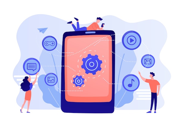 seo website software development app optimization programming web designers programmers cartoon characters mobile content concept illustration_335657 2586